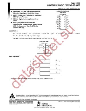 74AC11032D datasheet  